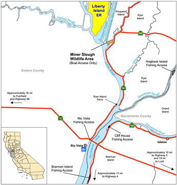 Map of Miner Slough Wildlife Area - click to enlarge in new window