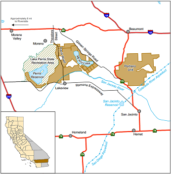 Map of San Jacinto WA location - click to enlarge in new window