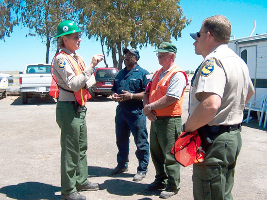 OSPR enforcement officers meeting on site
