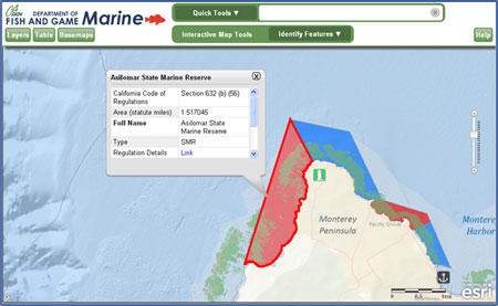 Screenshot of Marine & Coastal Map Viewer - link opens in new window