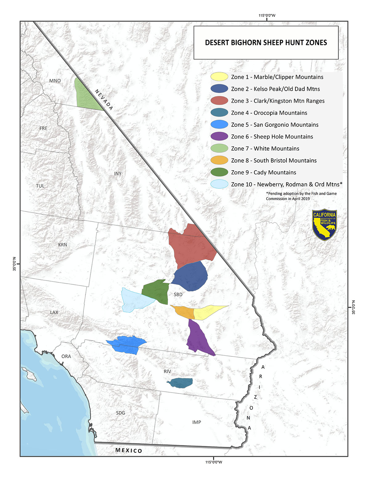 map of bighorn sheep hunt zones - open in new tab