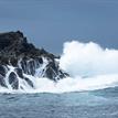 Wave crashes on Richardson Rock, in the reserve