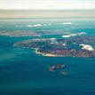 Aerial view of Anacapa, Santa Cruz, Santa Rosa, and San Miguel Islands