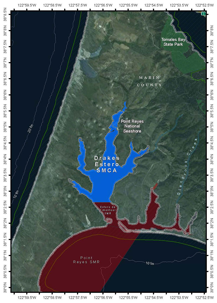 Map of Drakes Estero State Marine Conservation Area - click to enlarge in new tab