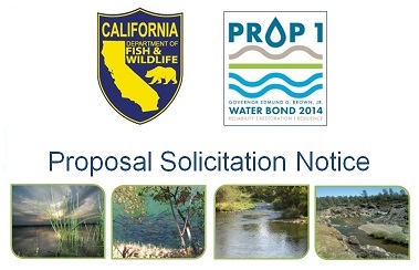 CDFW Proposition 1 Proposal Solicitation Notice