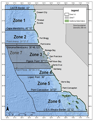 Zone map image for Dungeness crab regulations