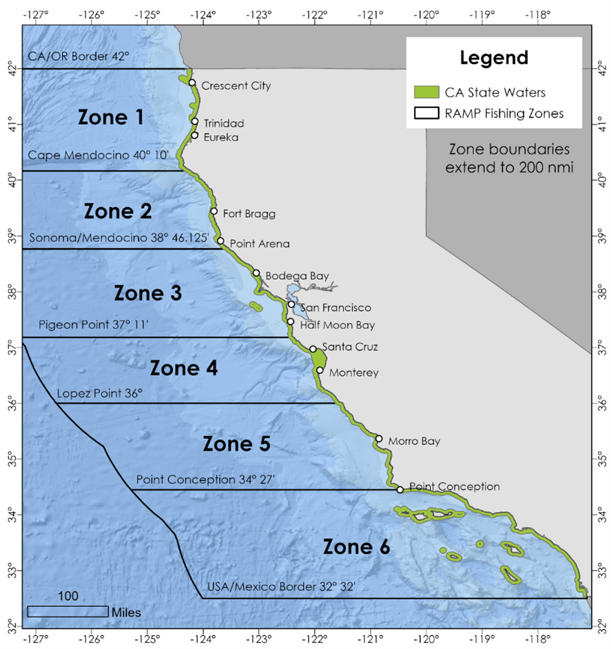 graphic of dungeness crab fishing zones