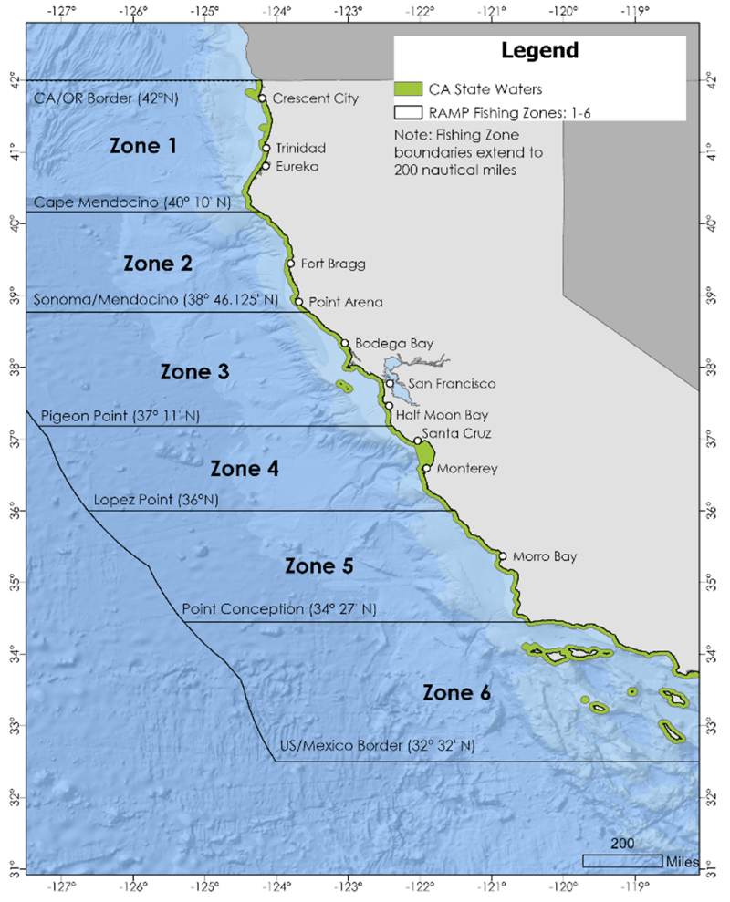 map shows crab zones