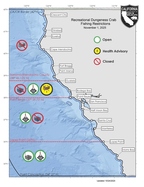 CDFW News | Recreational Dungeness Crab Fishing Begins Nov. 1 with Limitations, Commercial Season Delayed CDFW News | Recreational Dungeness Crab Fishing Begins Nov. 1 with Limitations, Commercial Season Delayed