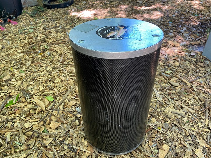 Hard-sided canister such as this metal one with a top that screws on for extra security are now required of overnight visitors to Desolation Wilderness.