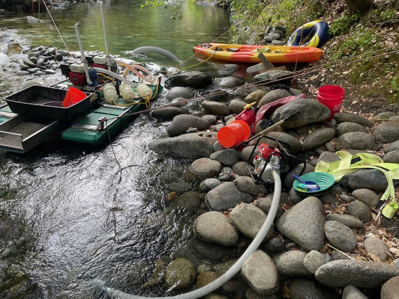 Dredging equipment in creek