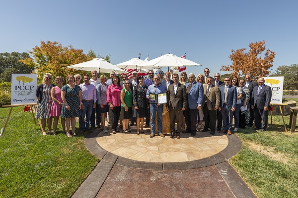 State, federal and local representatives gather in Lincoln, Placer County, to celebrate and pose for a photo after the Western Placer County Habitat Conservation Plan and Natural Community Conservation Plan's transition into implementation.
