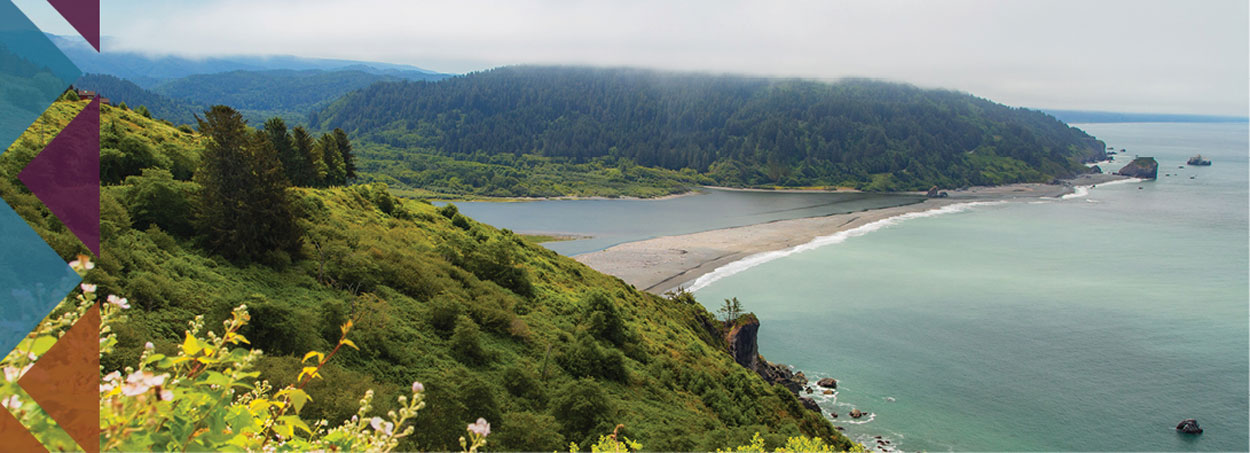 view of lagoon, hills, ocean