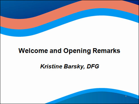 Welcome slide - Kristine Barsky