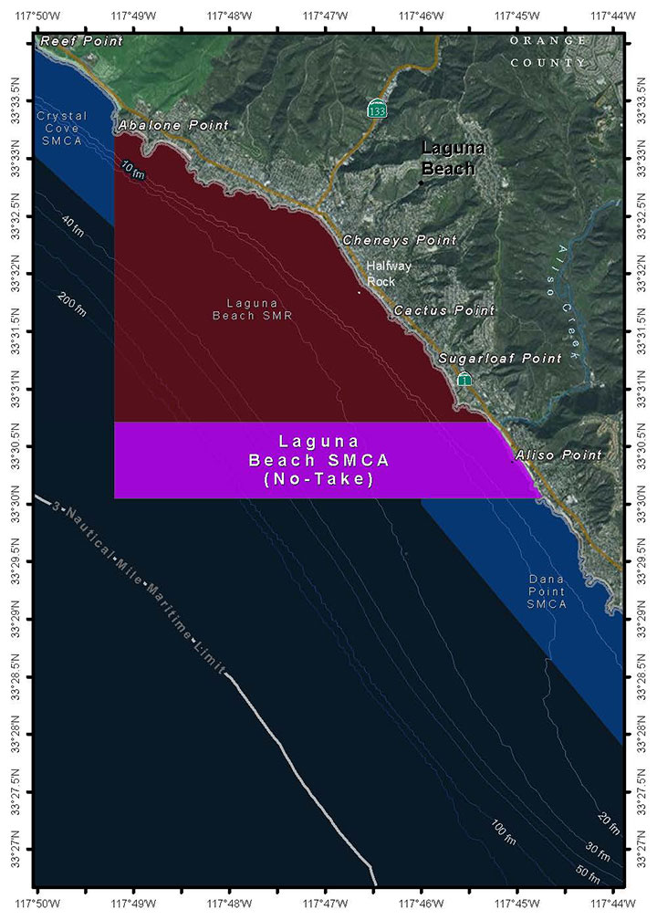 Map of Laguna Beach State Marine Conservation Area (No-Take) - click to enlarge in new tab