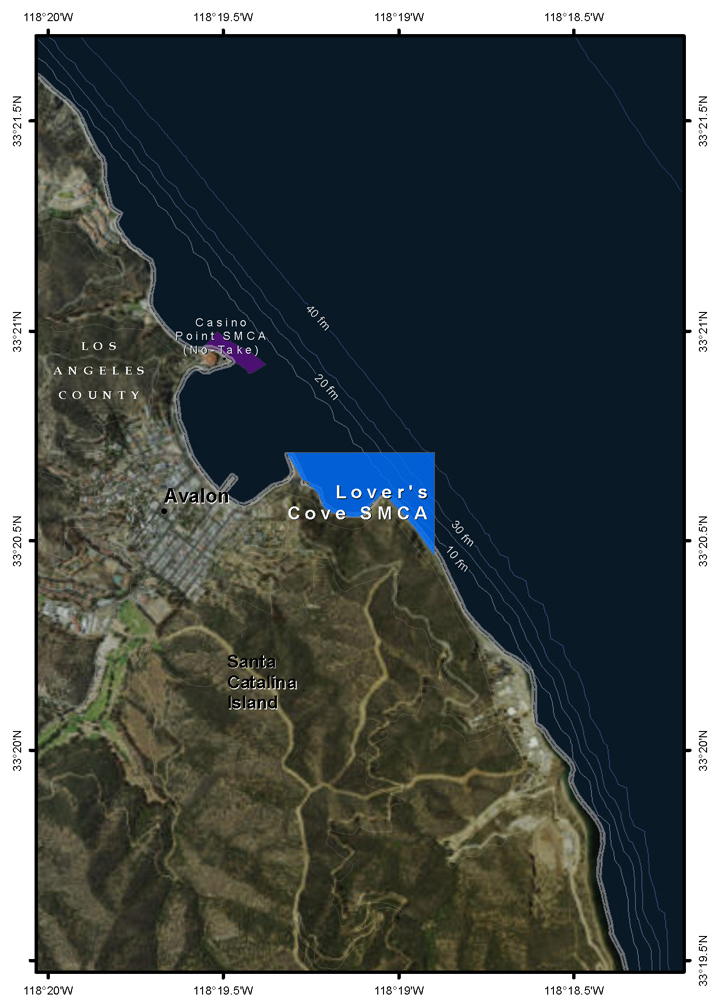 Map of Lover's Cove State Marine Conservation Area - click to enlarge in new tab