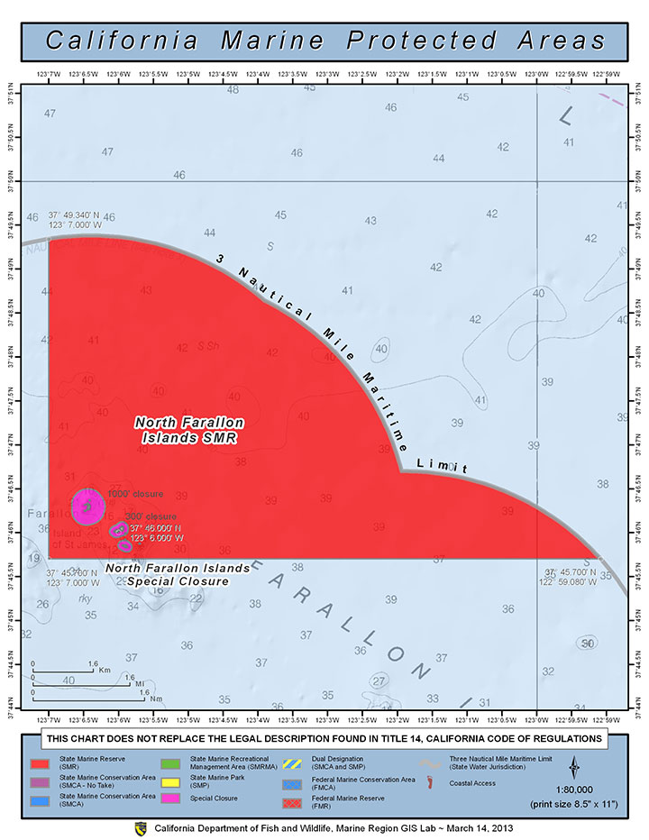 Map of North Farallon Islands Special Closure - click to enlarge in new tab