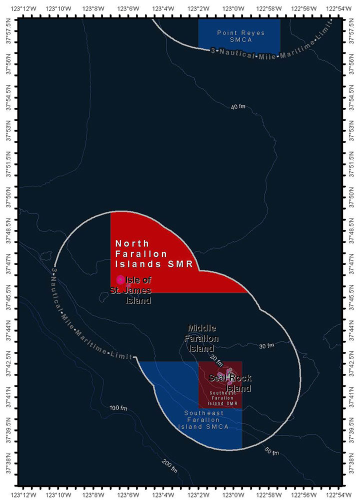 Map of North Farallon Islands State Marine Reserve - click to enlarge in new tab