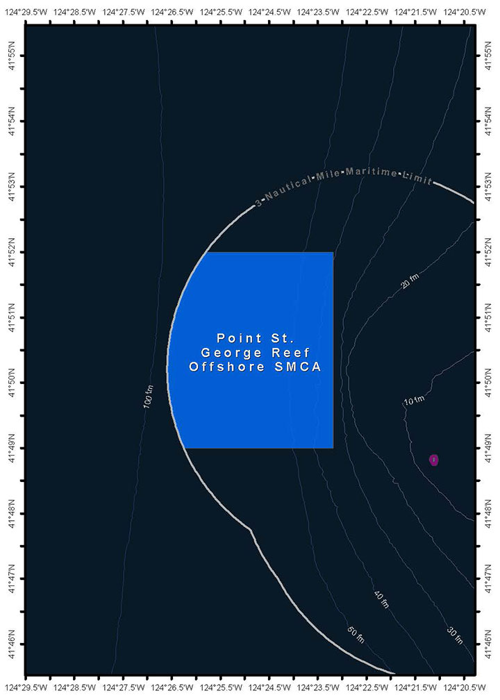 Map of Point St. George Reef Offshore State Marine Conservation Area - click to enlarge in new tab