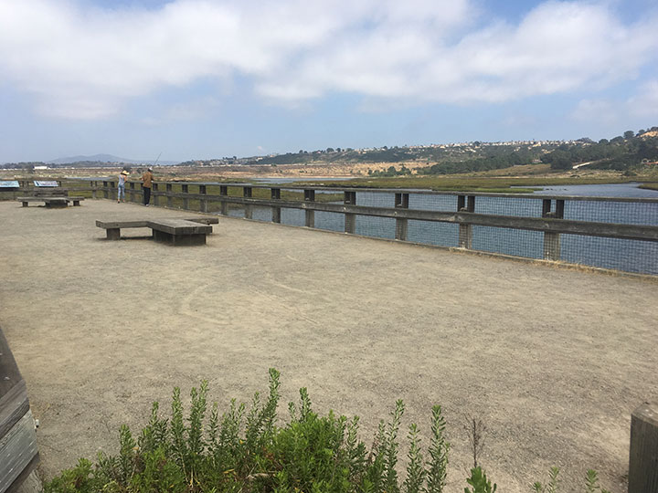 view of lagoon from top of fishing pier