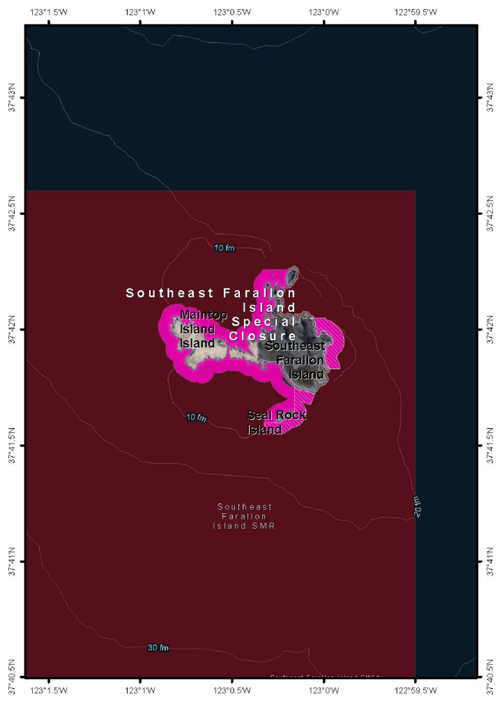 Map of Southeast Farallon Island Special Closure - click to enlarge in new tab