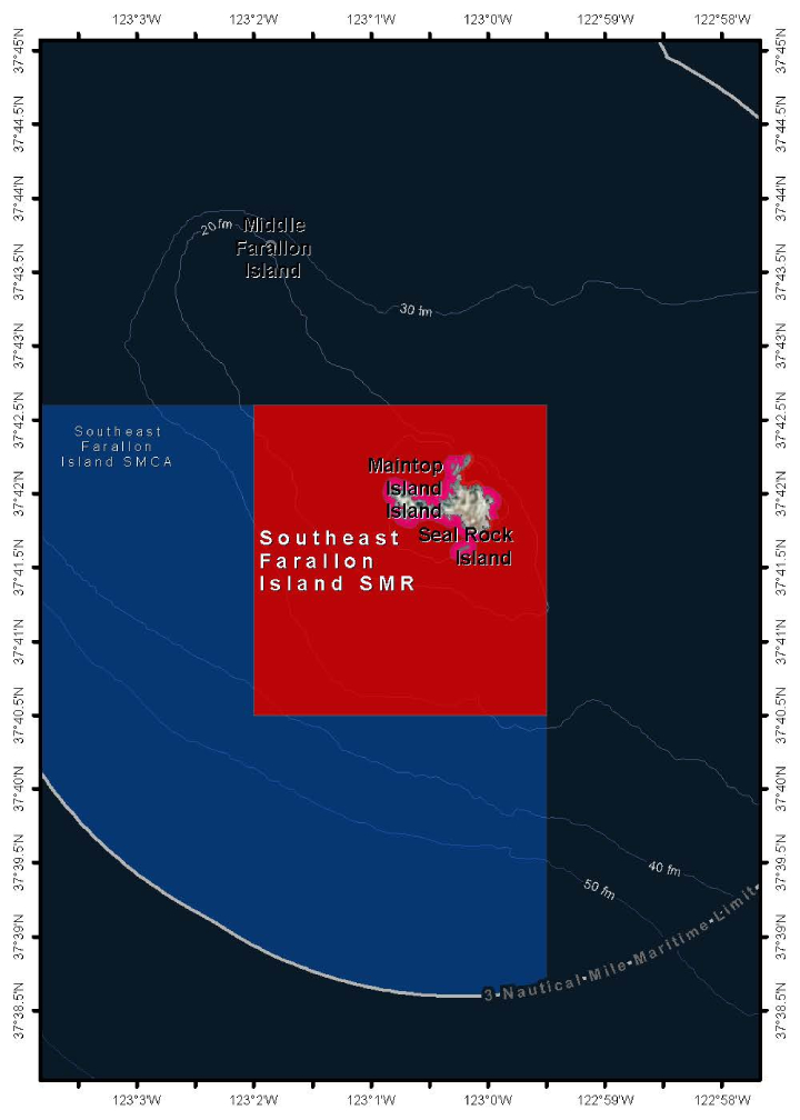 Map of Southeast Farallon Island State Marine Reserve - click to enlarge in new tab