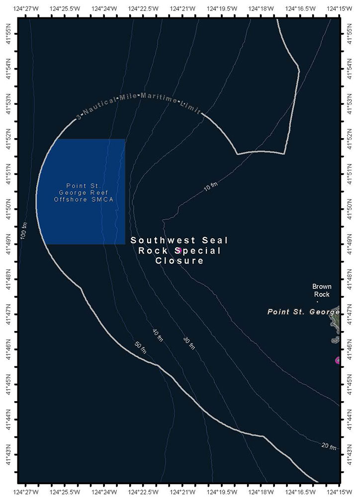 Map of Southwest Seal Rock Special Closure - click to enlarge in new tab