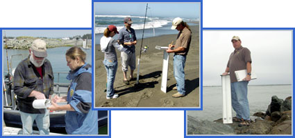 photos of staff interviewing anglers