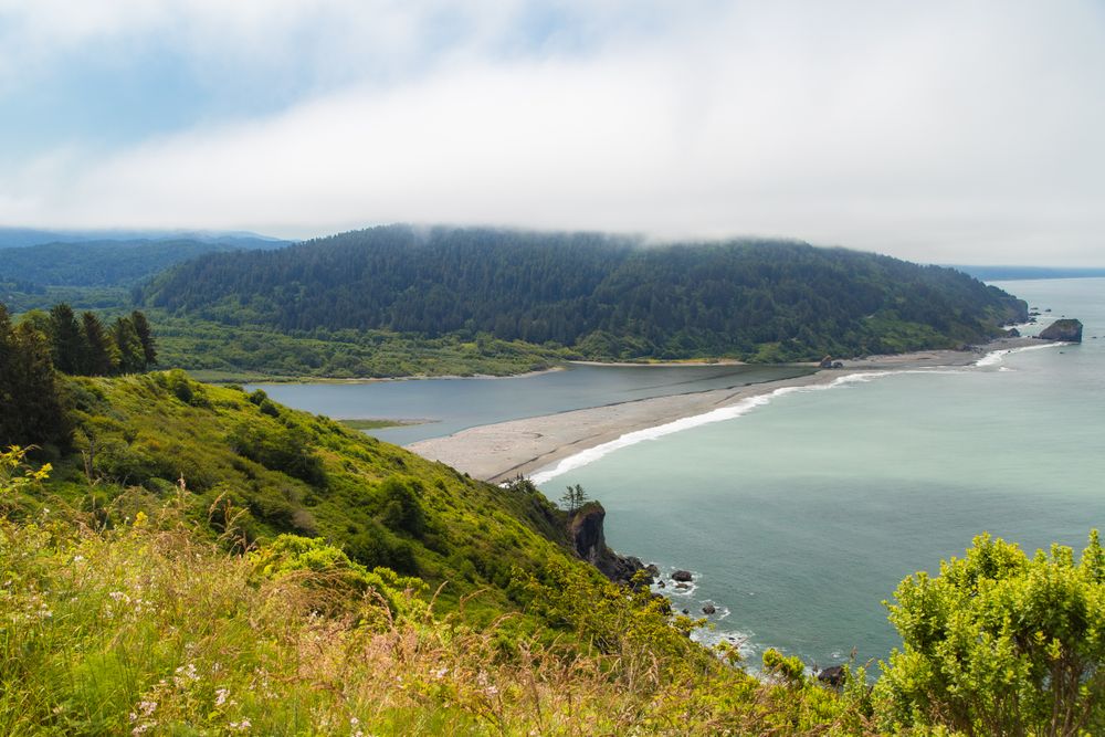 River flowing into ocean
