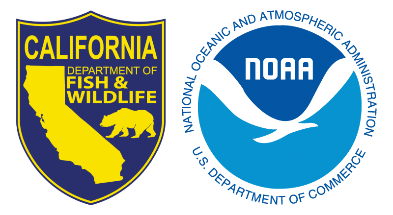 California Department of Fish and Game, and National Oceanic and Atmospheric Administration logos