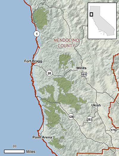 Mendocino Redwood Company NCCP/HCP plan area map