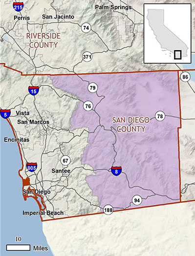 East County MSCP (San Diego) plan area map