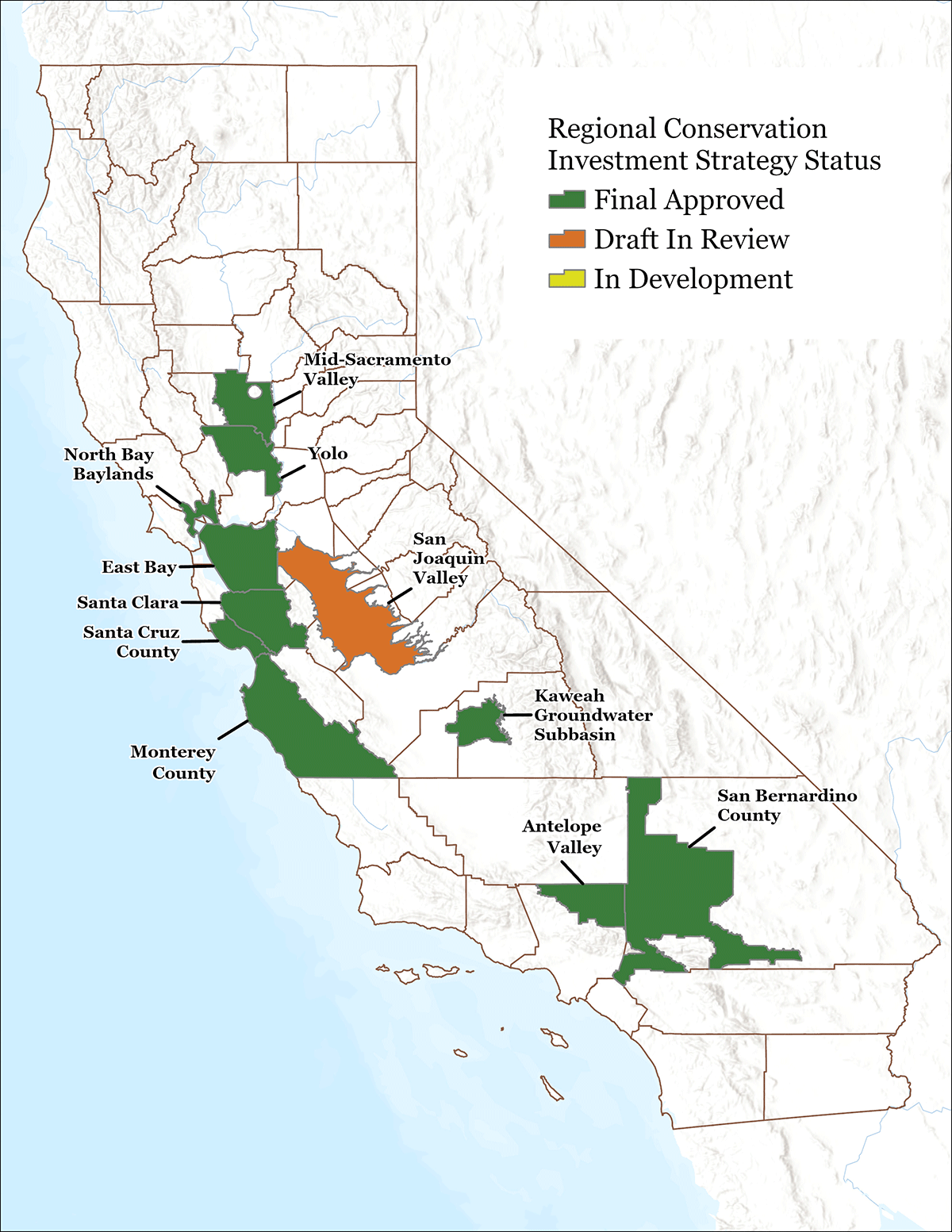 Map of RCISs across California, including 10 approved RCISs and 1 in review