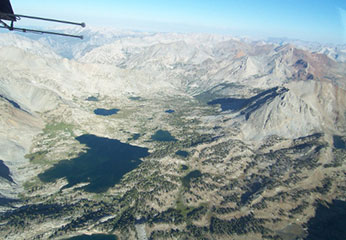 Aerial view of Sawmill Canyon high elevation summer range.