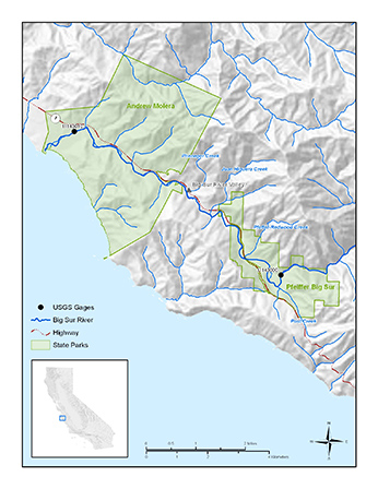 Big Sur River study map - click to enlarge in new tab