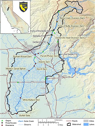 Butte Creek study map - click to enlarge in new tab