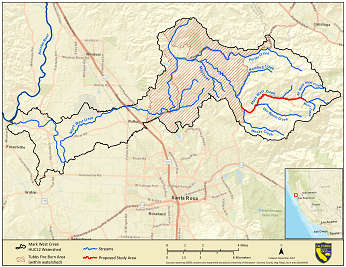 Map of Mark West Creek subwatershed - click to enlarge in new window