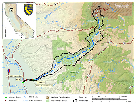 Mill Creek watershed map - click to enlarge in new tab