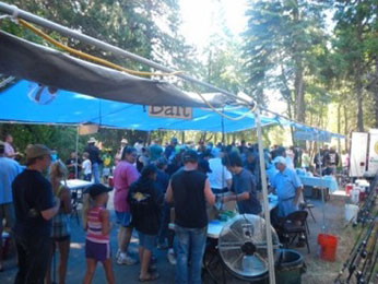 visitors participate each kids' fishing day