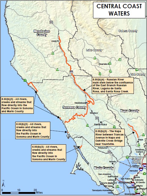 map of central coast waters - link opens PDF version in new tab