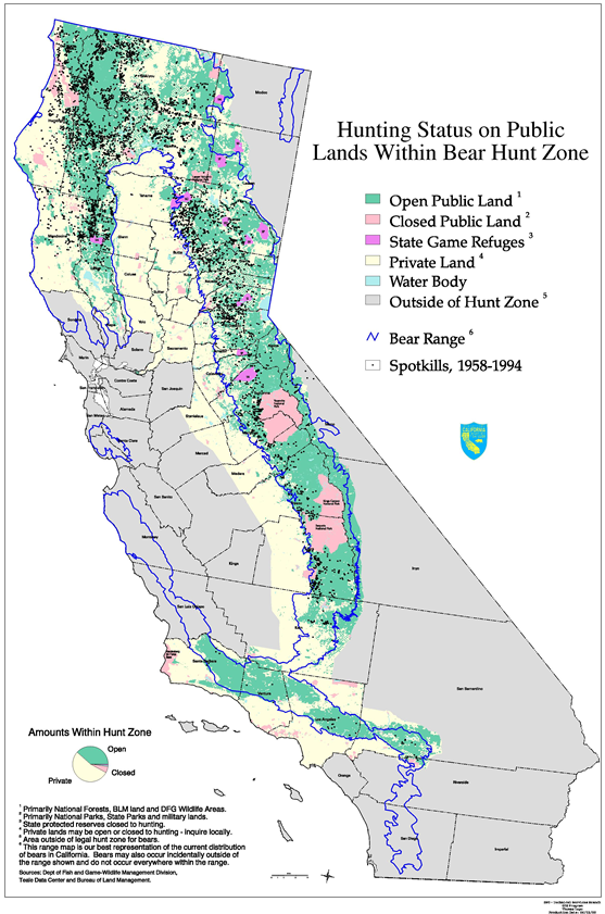 black bear hunting status on public lands 1958-1994