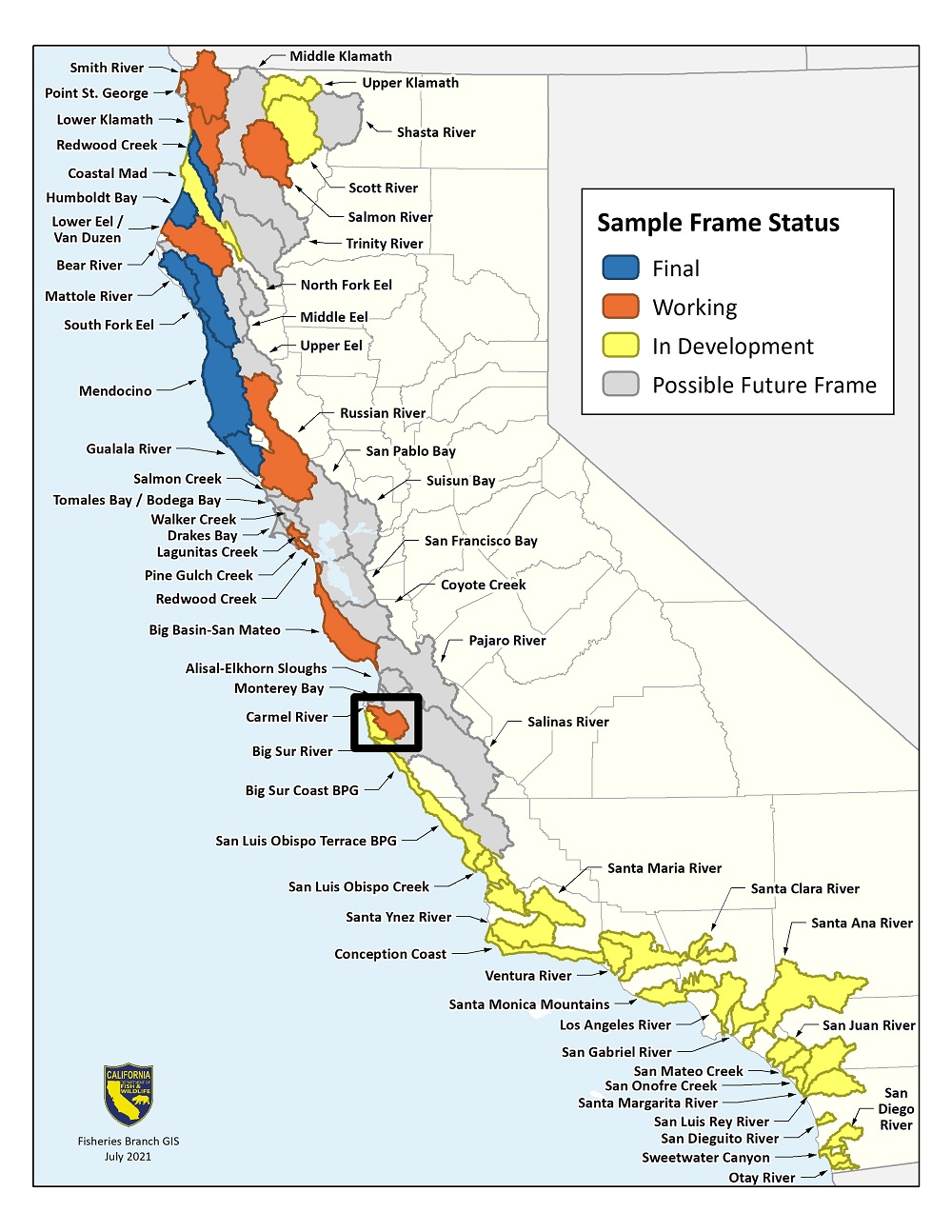 California Sample Frame Status