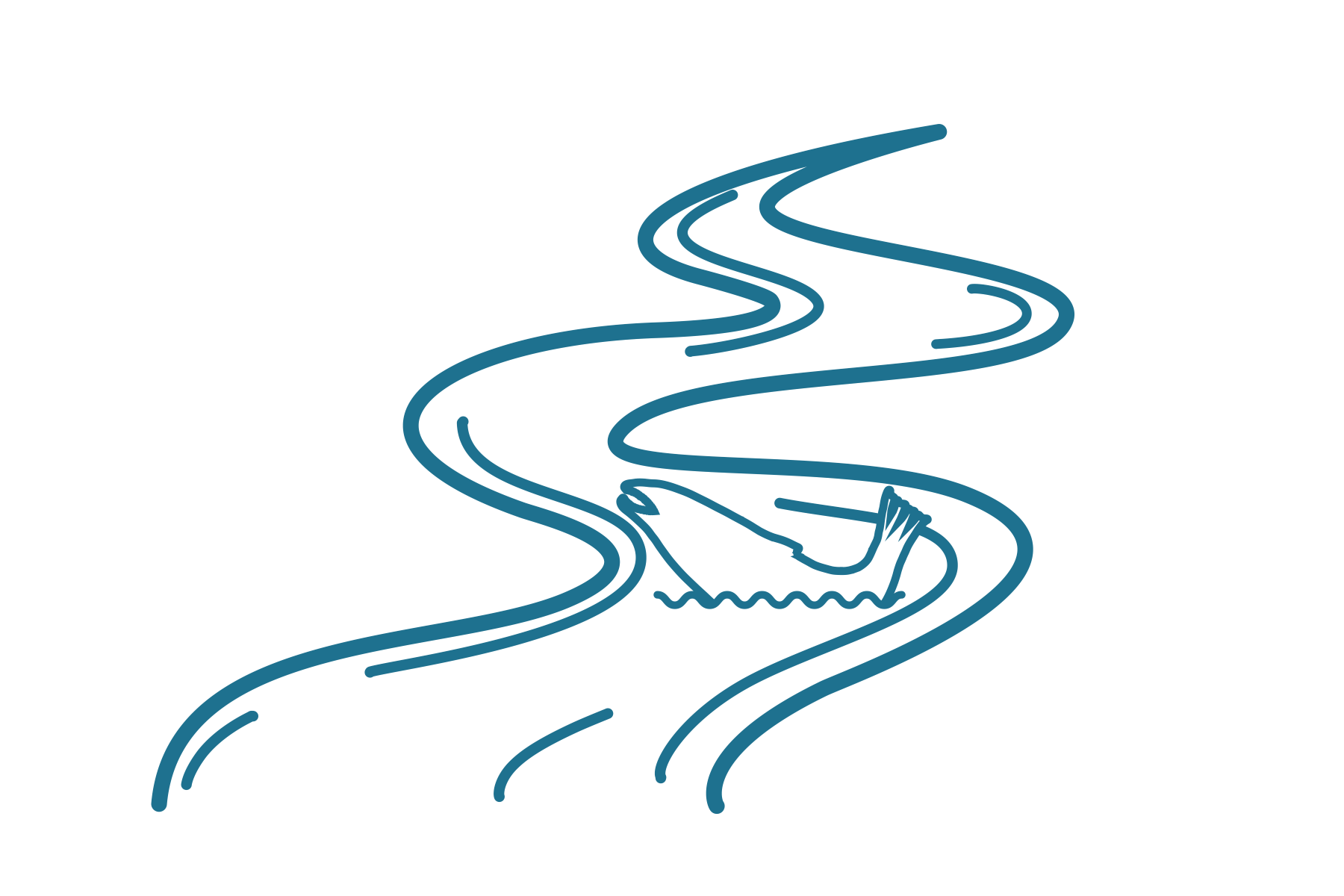 Stream with fish icon