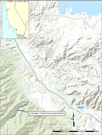 Map of Coldwater Canyon Creek - click to enlarege image in new window