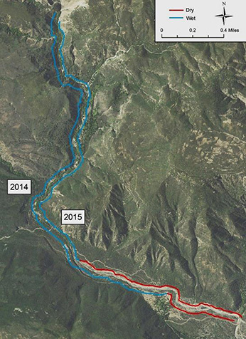 Upper Matilija Creek wet/dry data - Click to enlarge image in new window