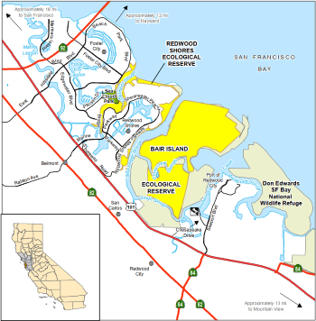 Map of Redwood Shores ER location - click to enlarge in new window