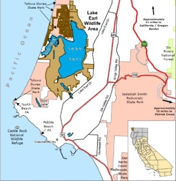 map of Lake Earl WA - click to enlarge in new window