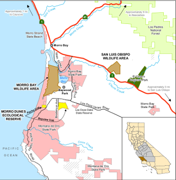 Map of San Luis Obispo WA location - click to open in new window