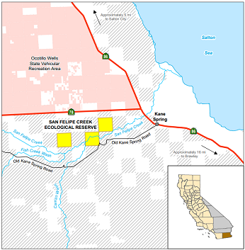 Map of San Felipe Creek ER location - click to open in new window