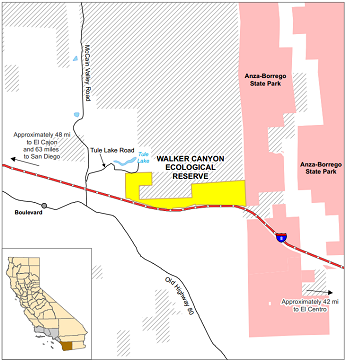 Map of Walker Canyon ER location - click to enlarge in new window